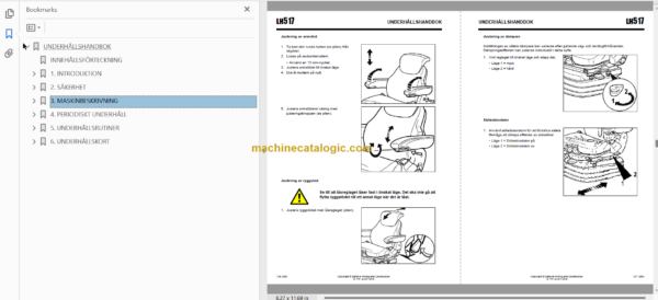 Sandvik LH517 Mining Loader Operator's and Maintenance Manual (L117D296 Swedish)