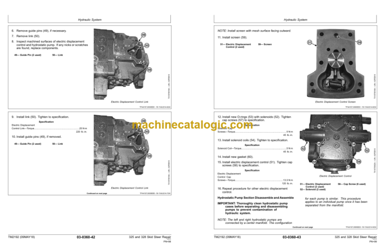 John Deere 325 and 328 Skid Steer Repair Technical Manual (TM2192)