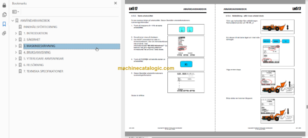 Sandvik LH517 Mining Loader Operator's and Maintenance Manual (L117D296 Swedish)