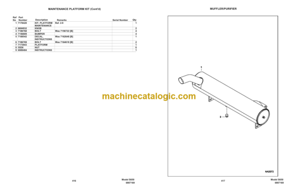 Bobcat S650 Skid-Steer Loader Parts Manual