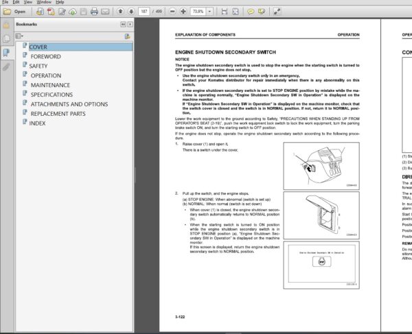WA380-8 Operator's and maintenance Manual PDF Index
