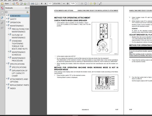 PC80MR-5 Operator’s and maintenance Manual PDF Index