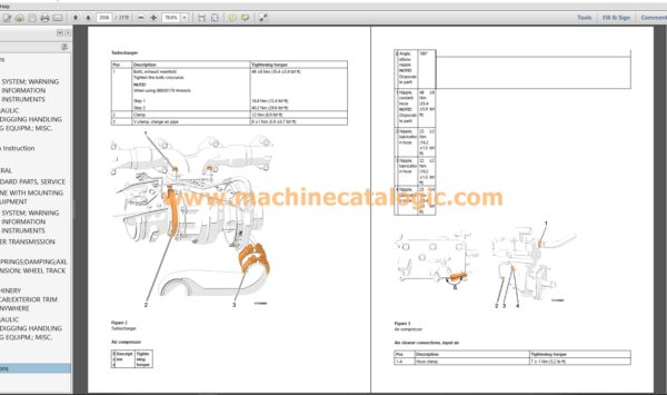 EC750DL Crawler Excavator Repair and Service Manual PDF Index