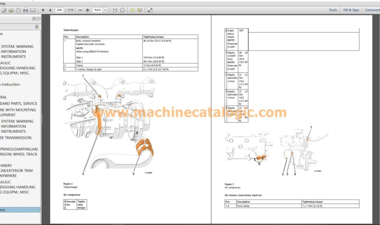 EC750DL Crawler Excavator Repair and Service Manual PDF Index