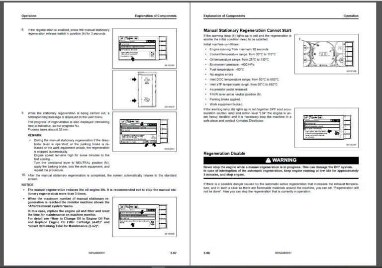 WB93R-8EO Operator's and Maintenance Manual Index