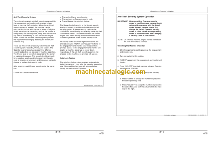 John Deere 313 and 315 Skid Steer Operators Manual (OMT235575)