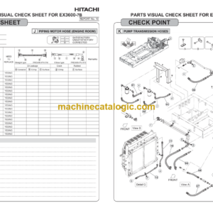 Hitachi EX3600-7B PARTS VISUAL CHECK SHEET(Cummins Tier4 Final Engine)