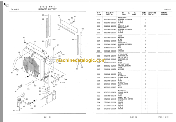 Furukawa FL365 Parts Catalog & Equipment Components Parts Catalog