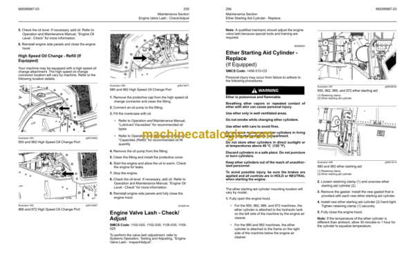 Caterpillar 950 962 966 972 and 982 Wheel Loader Operation and Maintenance Manual