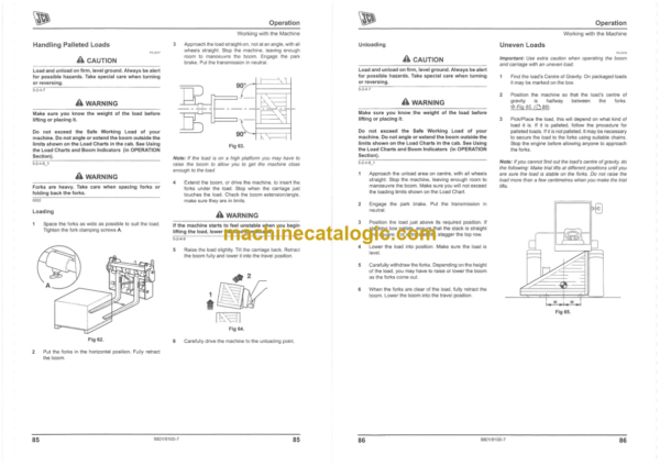 JCB 520-40 524-50 527-55 Loadall Operator Manual