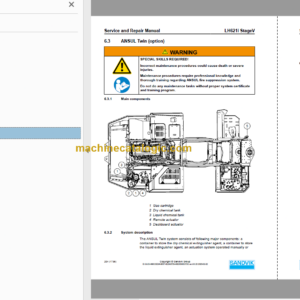 Sandvik LH621i Mining Loader Service and Parts Manual (L621DKPA0A0742)