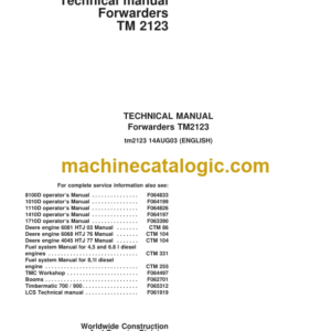 Timberjack TM 2123 Forwarders Technical Manual