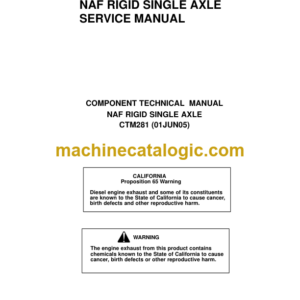 Timberjack CTM281 NAF RIGID SINGLE AXLE SERVICE MANUAL