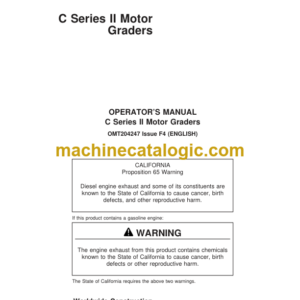 John Deere C Series II Motor 770CHII Graders Operators Manual (OMT204247)