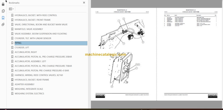 Sandvik LH517i Mining Loader Service and Parts Manual (L817D714)