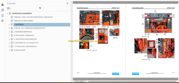 Sandvik DS512i Rock Bolter Operator's and Maintenance Manual (SN 121B59416-1 Swedish)