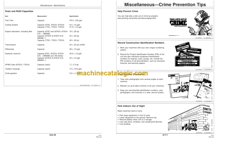 John Deere C Series II Motor 770CHII Graders Operators Manual (OMT204247)