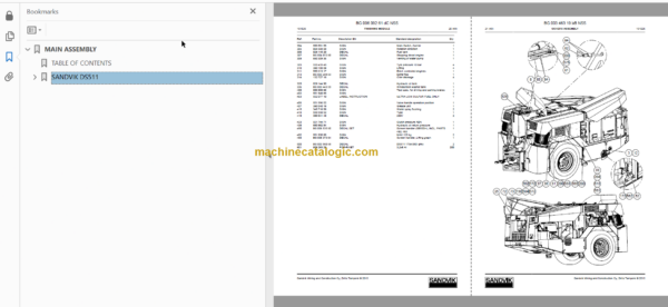 Sandvik DS511C Drill Rig Service and Parts Manual (115B42360-1)