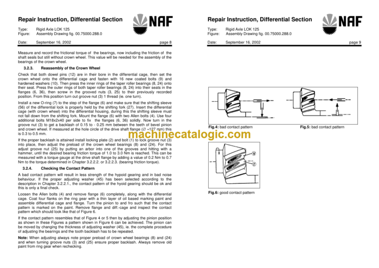 Timberjack CTM281 NAF RIGID SINGLE AXLE SERVICE MANUAL