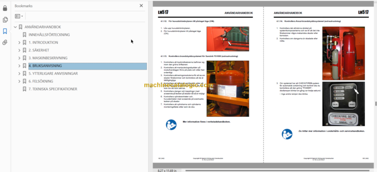 Sandvik LH517 Mining Loader Operator's and Maintenance Manual (L217D330 Swedish)