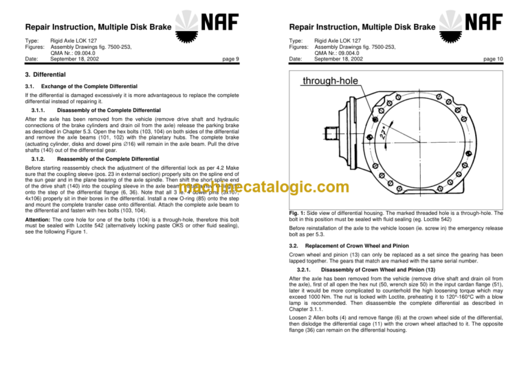 Timberjack CTM281 NAF RIGID SINGLE AXLE SERVICE MANUAL