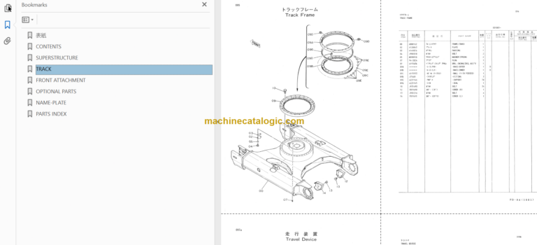 JD290D Hydraulic Excavator Parts Catalog & Equipment Components Parts Catalog