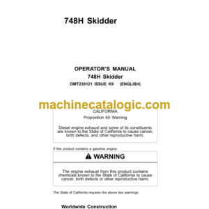 Timberjack 748H Skidder Operators Manual