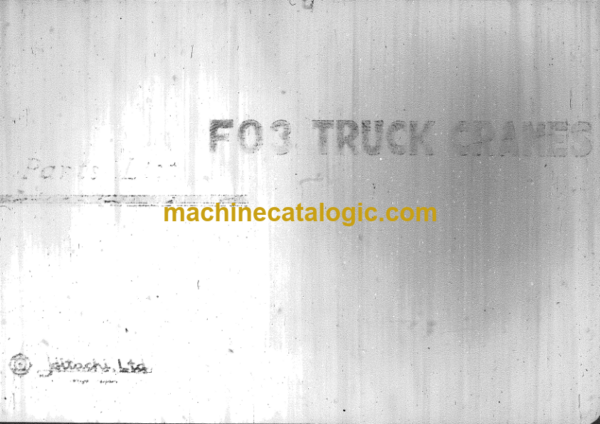 Hitachi F03 TRUCK CRANES PARTS LIST