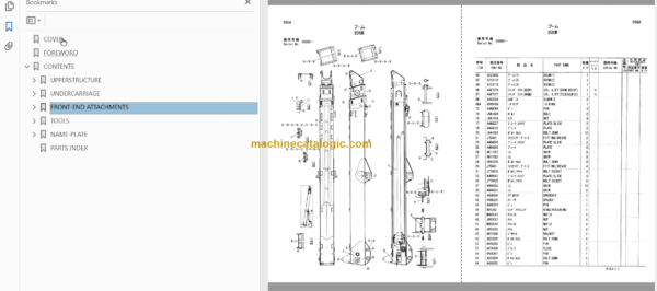 Hitachi HX180B Parts Catalog & Equipment Components Parts Catalog