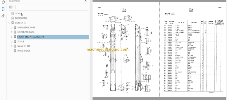 Hitachi HX180B Parts Catalog & Equipment Components Parts Catalog