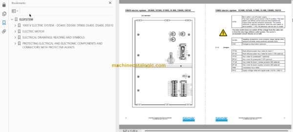 Sandvik DS511C Drill Rig Service and Parts Manual (116B47193-1)