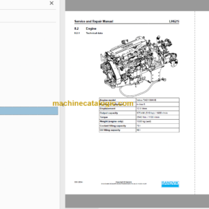 Sandvik LH621i Mining Loader Service and Parts Manual (L621DVMA0A0613)