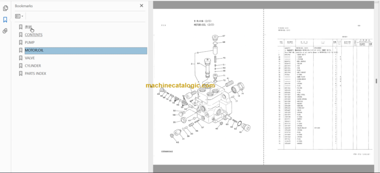JD290D Hydraulic Excavator Parts Catalog & Equipment Components Parts Catalog
