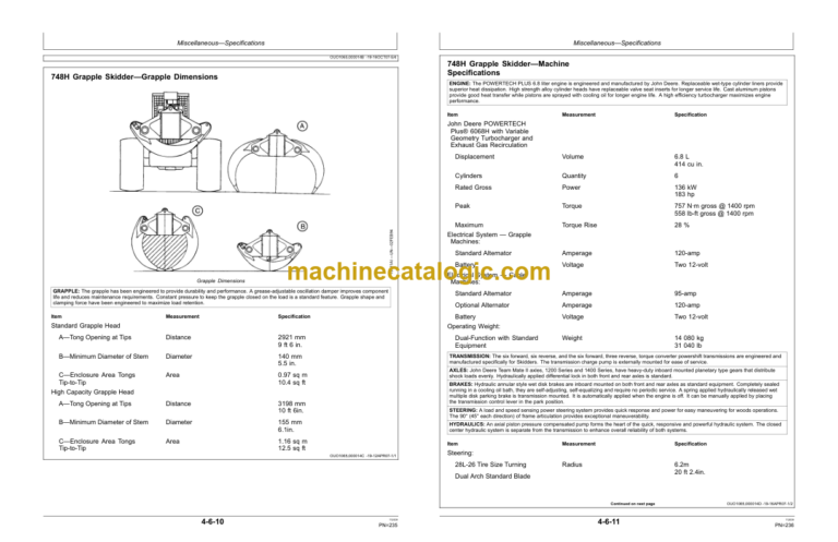 VTimberjack 748H Skidder Operators Manual