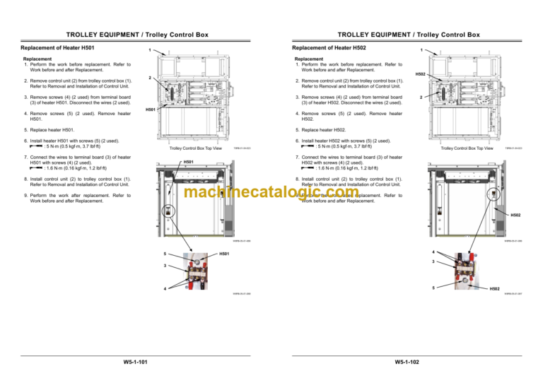 Hitachi EH3500AC2 Trolley Specifications Service Manual