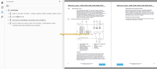 Sandvik DS511C Drill Rig Service and Parts Manual (116B47193-1)