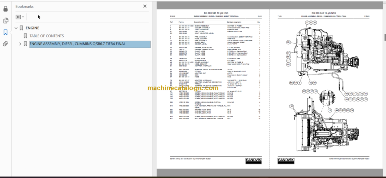 Sandvik DS512i Rock Bolter Service and Parts Manual (SN 120B52514-1)