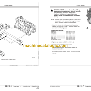 John Deere POWERTECH 8.1 L Diesel Engines Base Engine Technical Manual (CTM86)