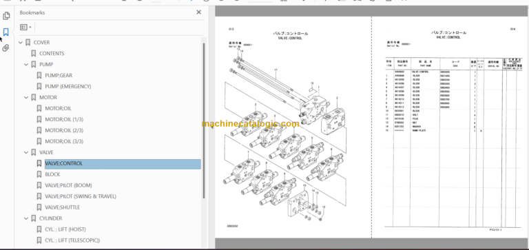 Hitachi HX180B Parts Catalog & Equipment Components Parts Catalog