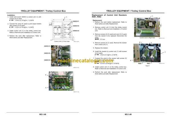 Hitachi EH3500AC2 Trolley Specifications Service Manual