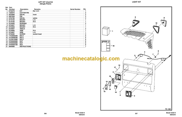 Bobcat S250 Skid Steer Loader Parts Manual