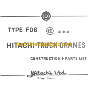 Hitachi AX20u-3 Mini Excavator Parts Catalog