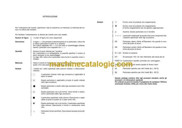 KOMATSU PW118MR-11 Wheel Excavator Parts Manual