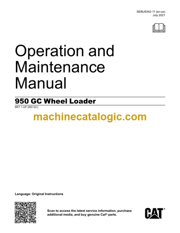 Caterpillar 950GC Wheel Loader Operation and Maintenance Manual