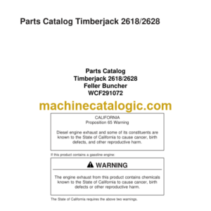 Timberjack 2618 2628 Feller Buncher Parts Catalog