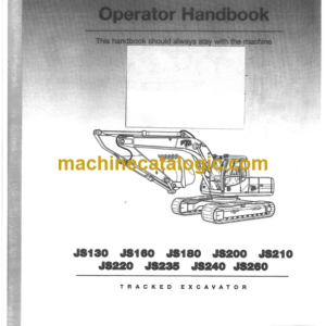 JCB JS130 JS160 JS180 JS200 JS210 JS220 JS235 JS240 JS260 Operator Handbook