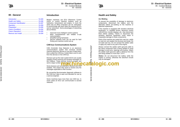 JCB 131X 140X 150X Excavator Service Manual