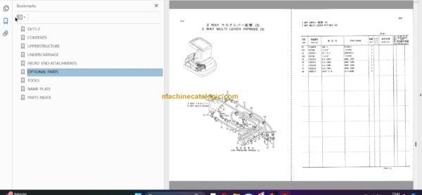 Hitachi EX15-2 Excavator Parts Catalog & Equipment Components Parts Catalog