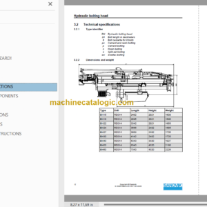 Sandvik DS511-C Drill Rig Service and Parts Manual (117B45215-1)