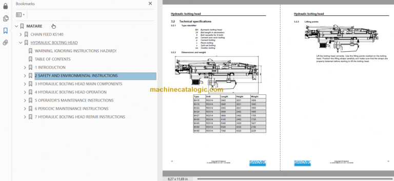 Sandvik DS511-C Drill Rig Service and Parts Manual (117B45215-1)